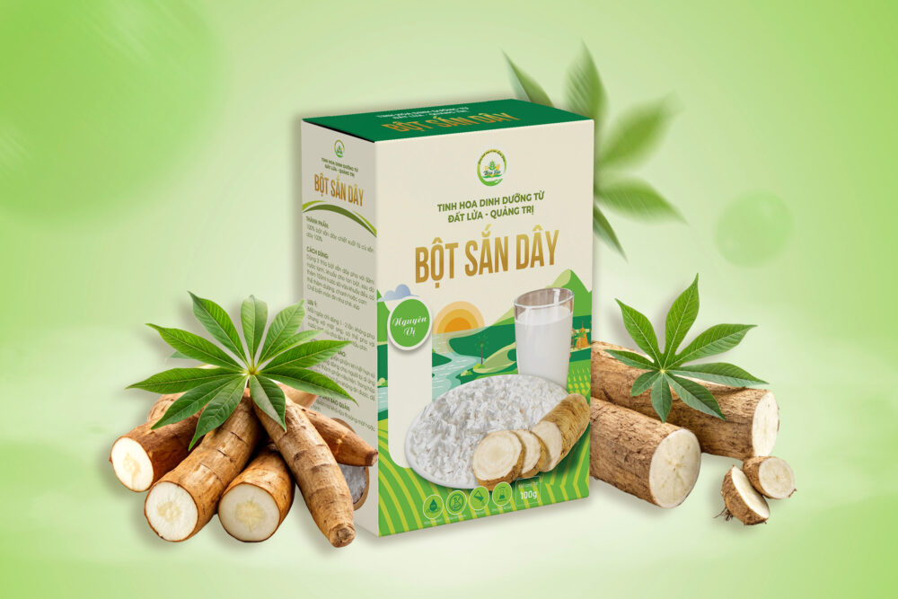 Mẫu bao bì bột sắn dây do Layka thực hiện