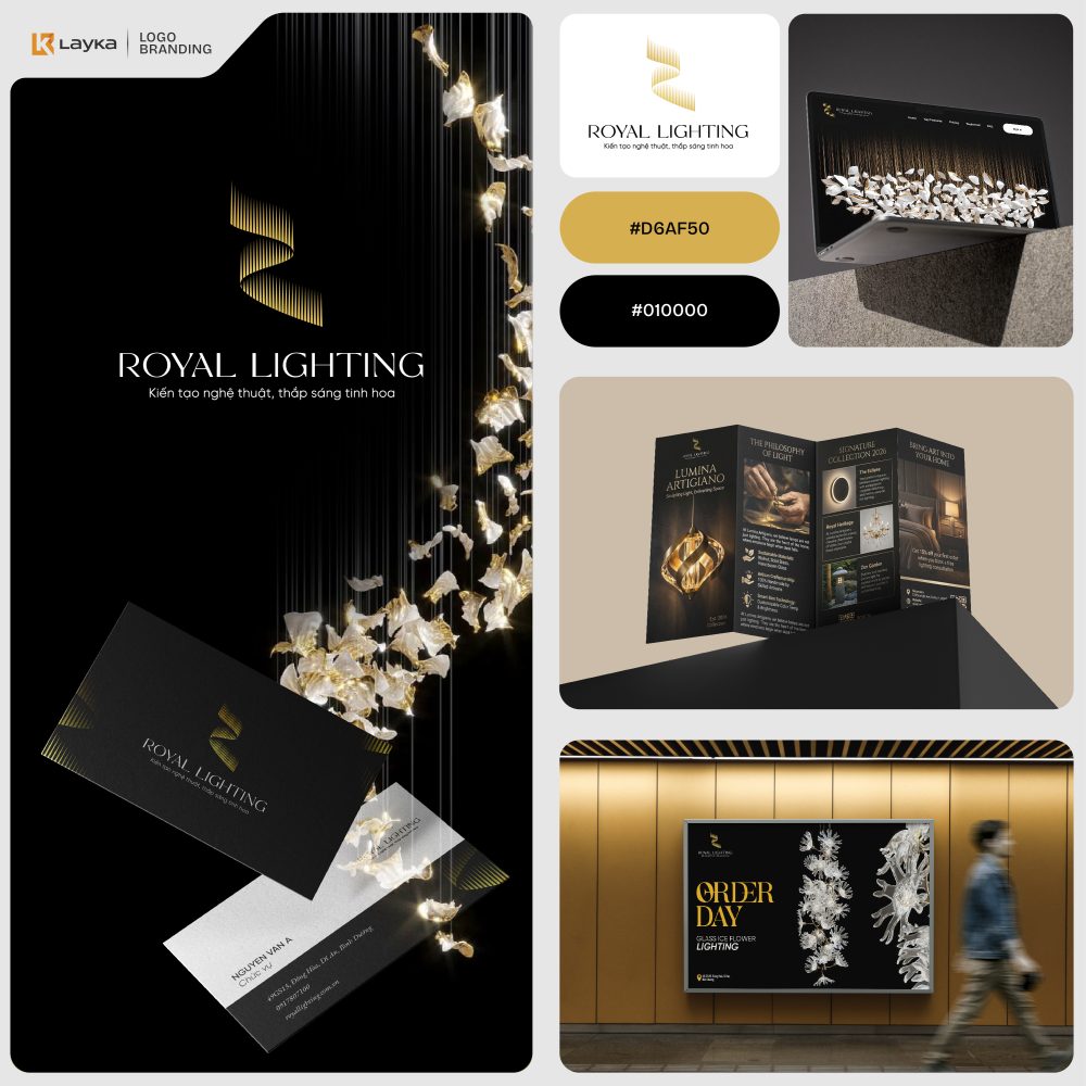 Dự án thiết kế logo đèn chiếu sáng cao cấp Royal Lighting 2 Du an thiet ke logo den chieu sang cao cap 3